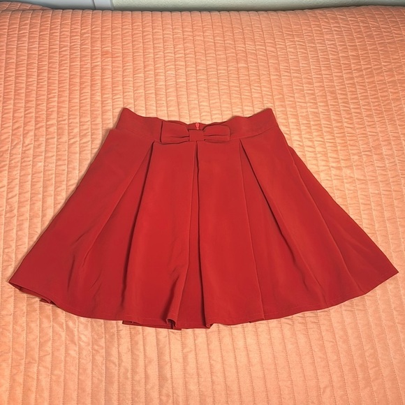 CHICWISH SWEET YOUR HEART BOWKNOT PLEATED SKIRT IN RUBY SIZE LARGE - Picture 11 of 11